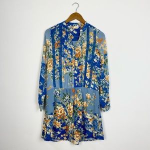 Anthropologie Tiny Gania Blue Floral Dress